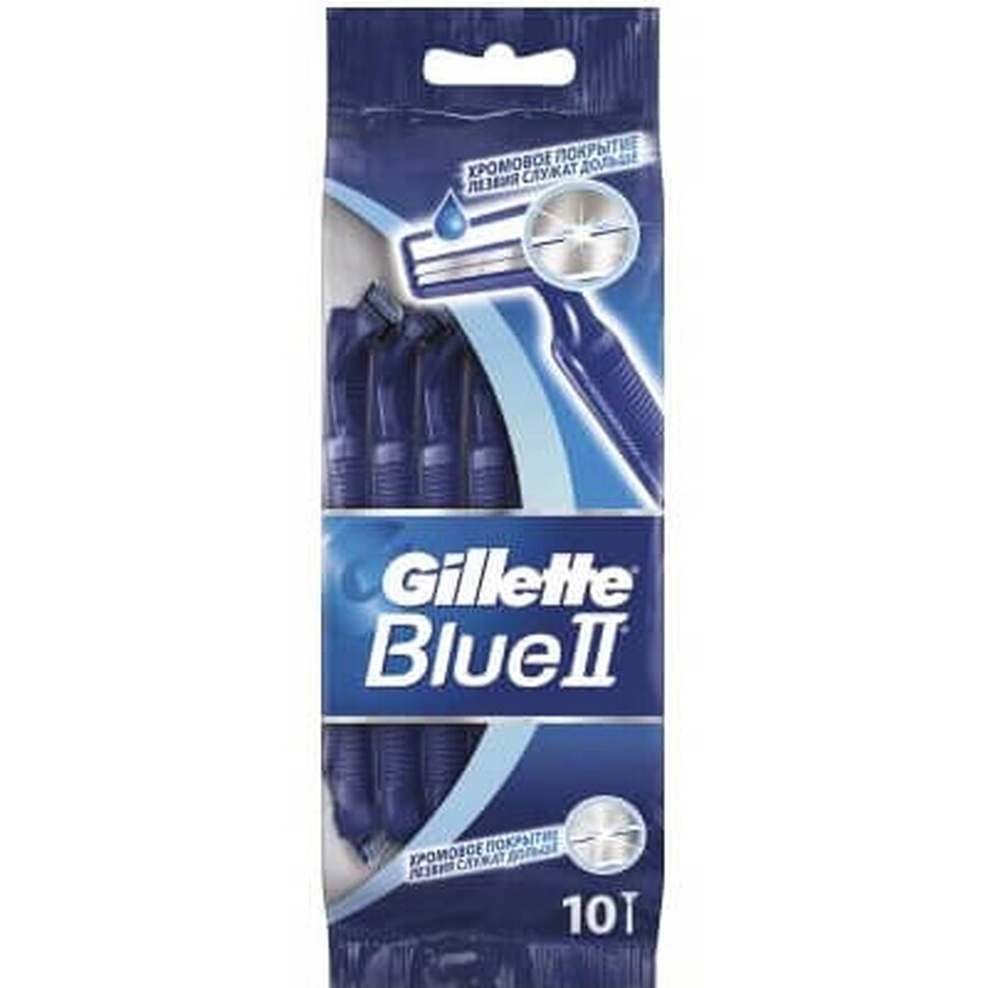 Rasoirs jetables Gillette Blue II Chromium, 10 pièces