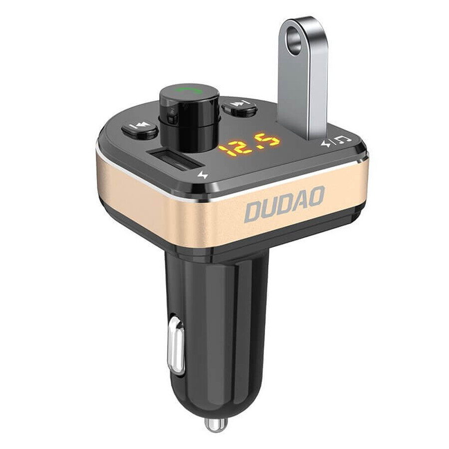 Dudao Transmetteur FM Bluetooth chargeur voiture MP3 3.1 A 2x USB noir (R2Pro noir)