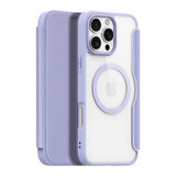 Dux Ducis Skin X Pro hoesje voor iPhone 16 Pro met MagSafe en flip cover - paars