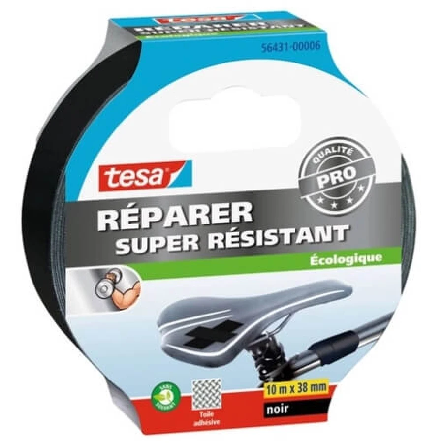 Tesa super strong repair tape black 10 m x 38 mm, 1 piece