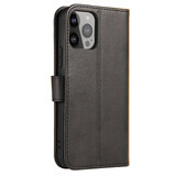 Etui portefeuille avec rabat de base pour iPhone 15 Pro Max Magnet Case - noir