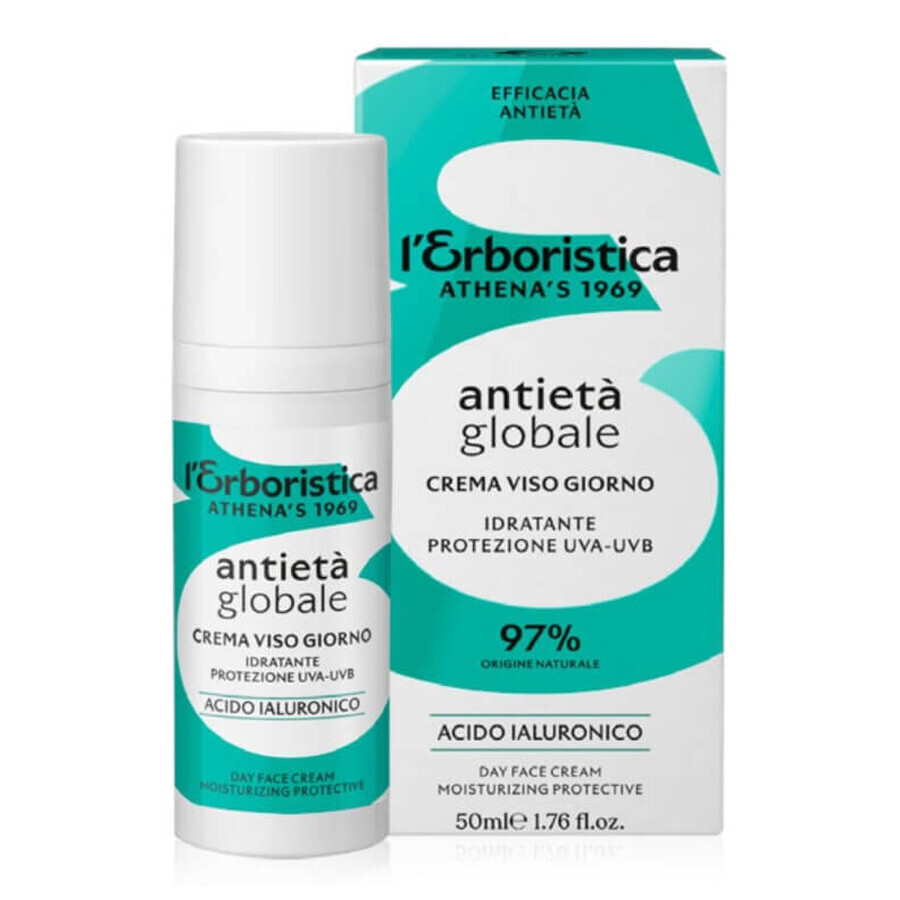 L Erboristica Natura Antieta Globale Cremă de zi hidratantă cu filtre UVA și UVB, 50 ml