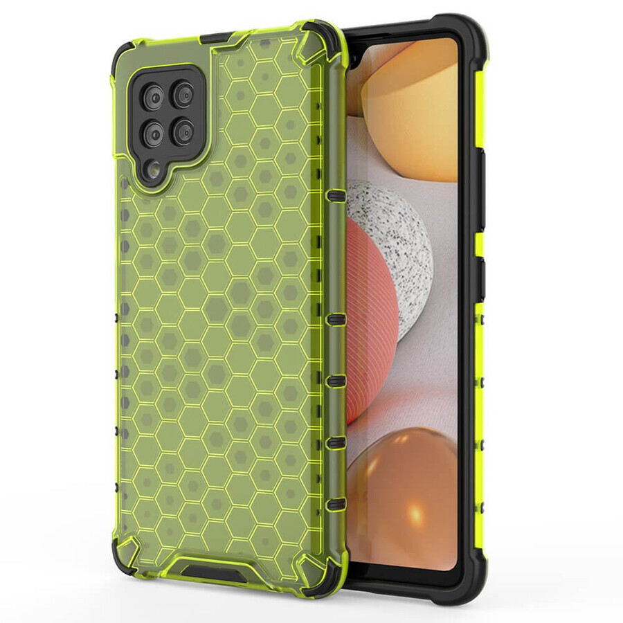Honeycomb case armored cover with gel frame Samsung Galaxy A42 5G green
