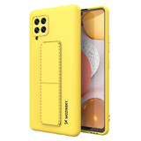 Wozinsky Kickstand Case silicone case with stand case Samsung Galaxy A42 5G yellow
