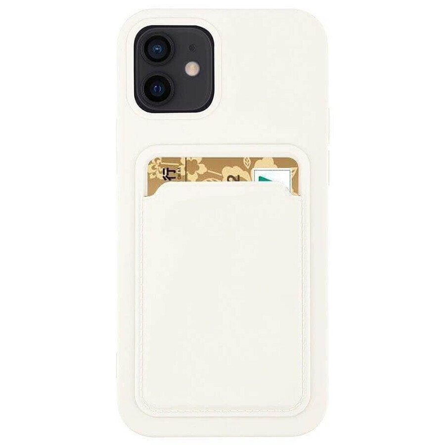 Kartenetui Silikon Brieftaschenetui mit Kartenfach Dokumente für Samsung Galaxy S22+ (S22 Plus) weiß