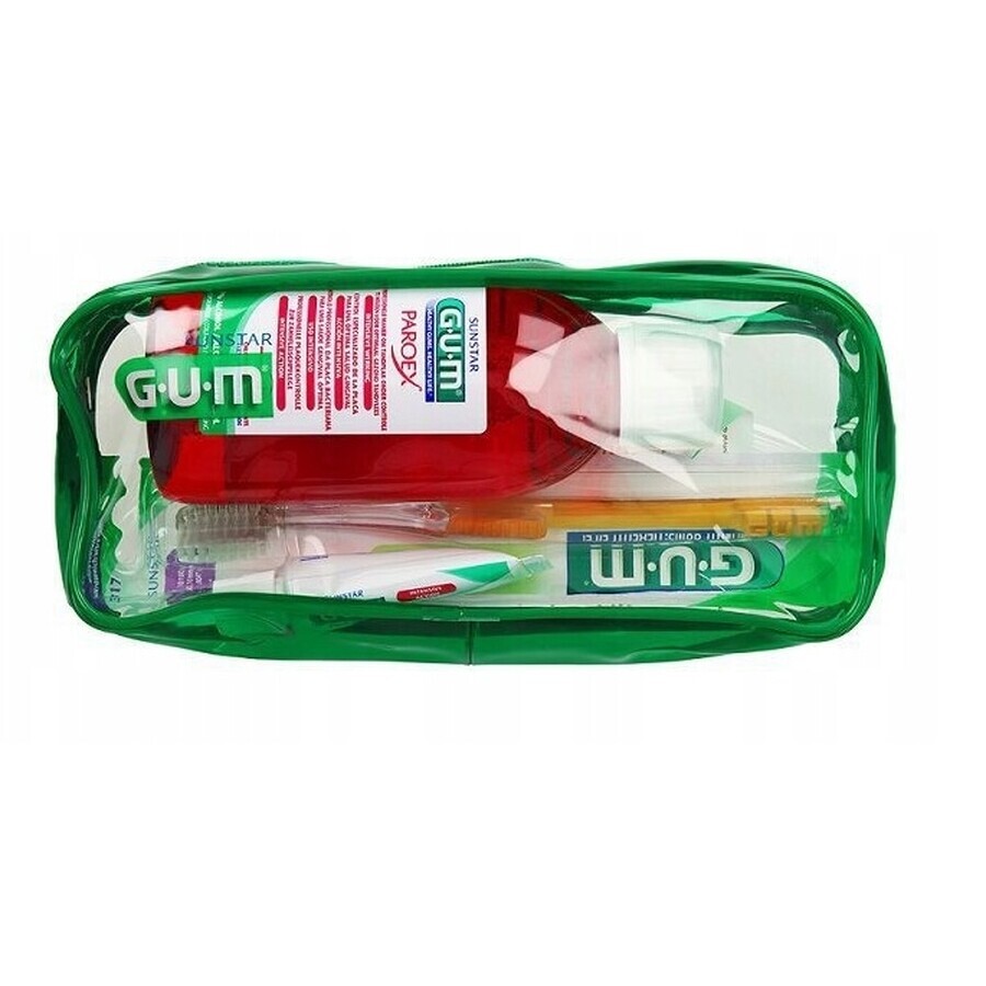 Sunstar Gum Post-Treatment Set Líquido y pasta 0.12%CHX, cepillo de dientes super suave ZP, 1 pieza