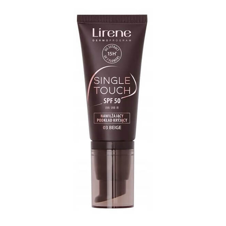 Lirene Base de Maquillaje Hidratante Cubriente Single Touch SPF50 03 Beige, 30 ml