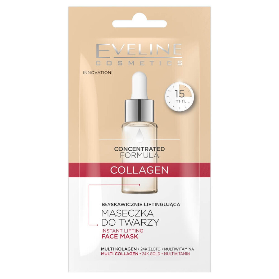 Eveline Cosmetics Concentrated Formula Instant Lifting Collagen Face Mask, 8 ml