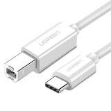 Ugreen US241 Cablu USB-C / USB-B 2.0 pentru scaner imprimantă 1,5 m - alb