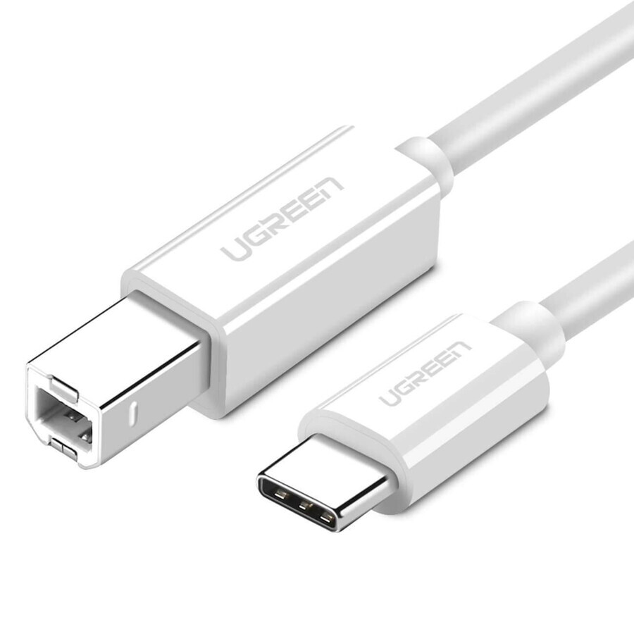 Ugreen US241 Cable USB-C / USB-B 2.0 para escáner impresora 1,5 m - blanco