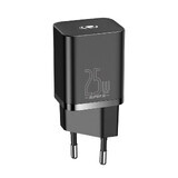 Baseus Super Si 1C caricatore rapido USB Tipo C 25W Power Delivery Quick Charge nero (CCSP020101)