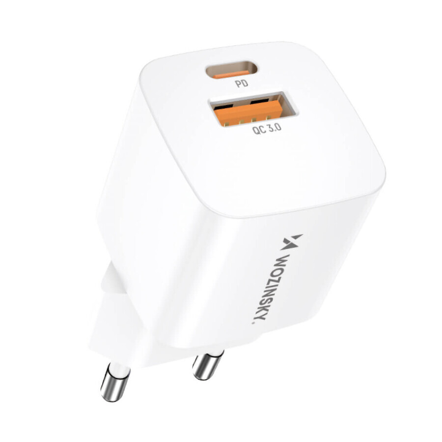 Wozinsky CMWCW Chargeur secteur USB-C / USB-A 20W - blanc