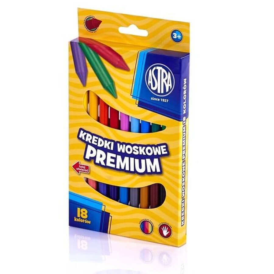 Premium-Wachsmalkreiden 18 Farben