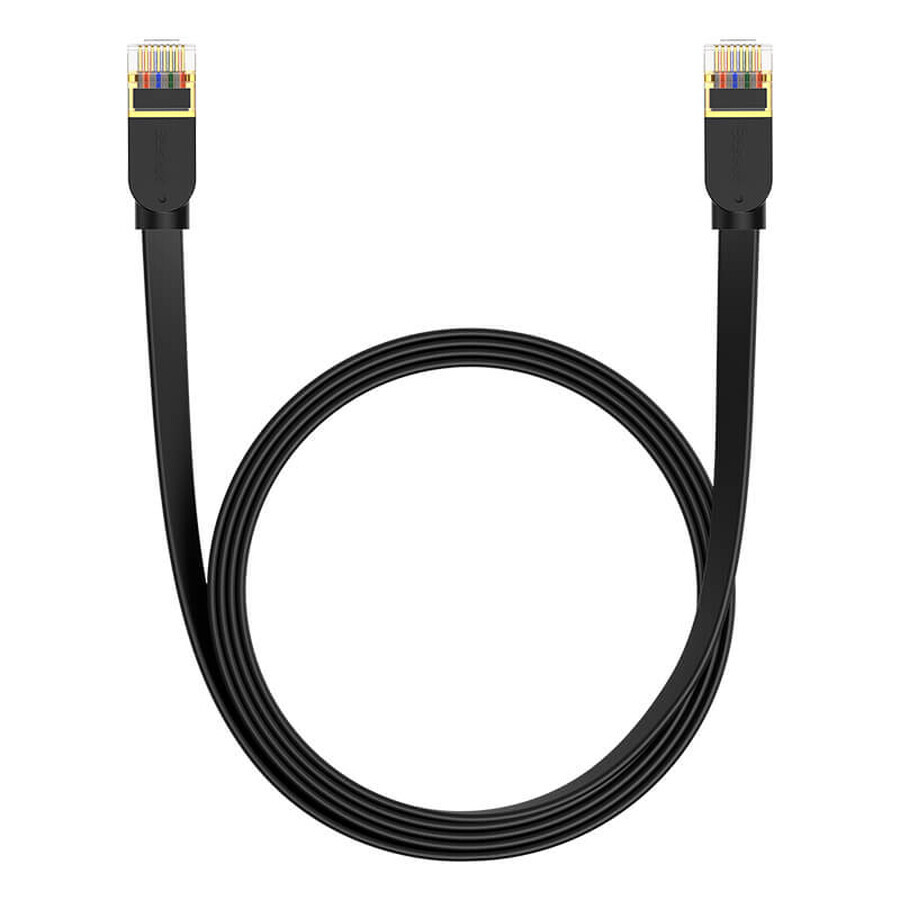 Baseus Hochgeschwindigkeits-Netzwerkkabel RJ45 Kat. 7 10Gbps 2m flach schwarz