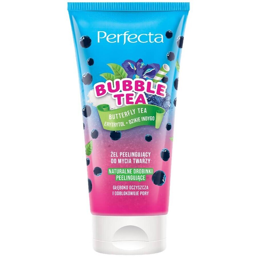 Perfecta Bubble Tea scrubbing gel for facial cleansing, 150 ml