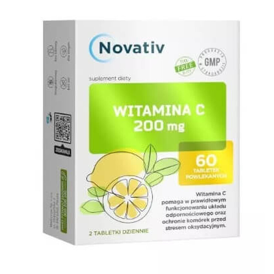 Novativ Vitamina C 200 mg, 60 comprimidos