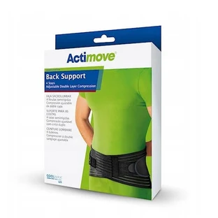 Actimove Respaldo 4 Estacas Ajustable Doble Capa Compresión Ortesis Lumbar y Sacra negro M