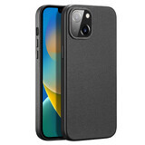 Dux Ducis Grit étui en cuir pour iPhone 14 Plus élégante housse en similicuir (compatible avec MagSafe) noir