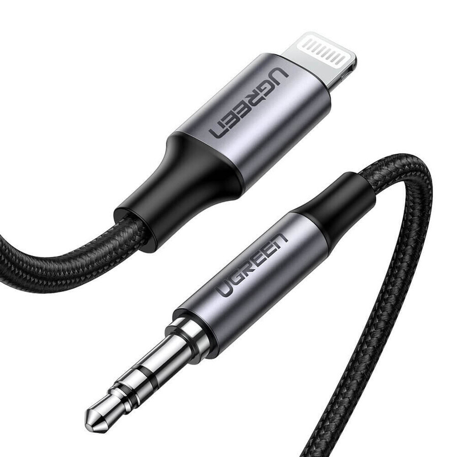 Ugreen audiokabel AUX MFI Lightning - 3,5 mm mini-jack 1 m grijs (70509)