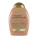OGX Ever Champú Alisador + Alisado Brasileño con Queratina Brasileña, 385 ml