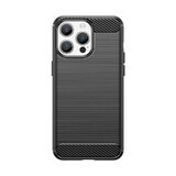 Carcasă flexibilă cu model de carbon pentru iPhone 15 Pro Max Carbon Case - negru