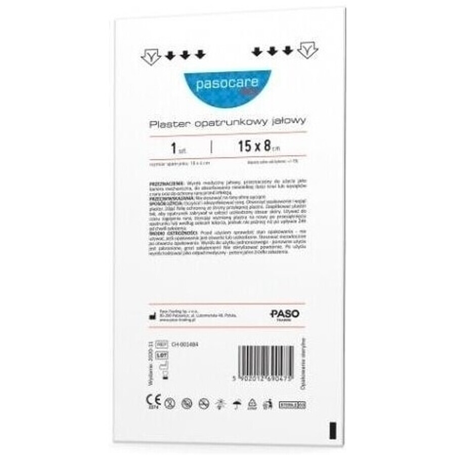 Pasocare Med Sterile waterproof dressing plaster 15 x 8 cm, 1 piece