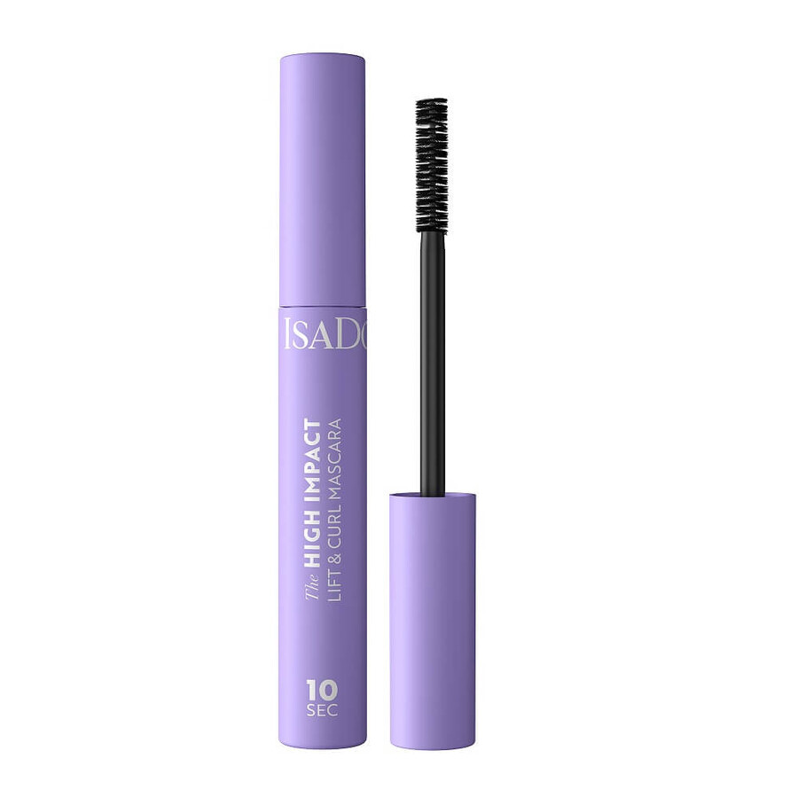 Isadora 10 Sec Máscara de pestañas rizadora de alto impacto 01 Negro, 9 ml