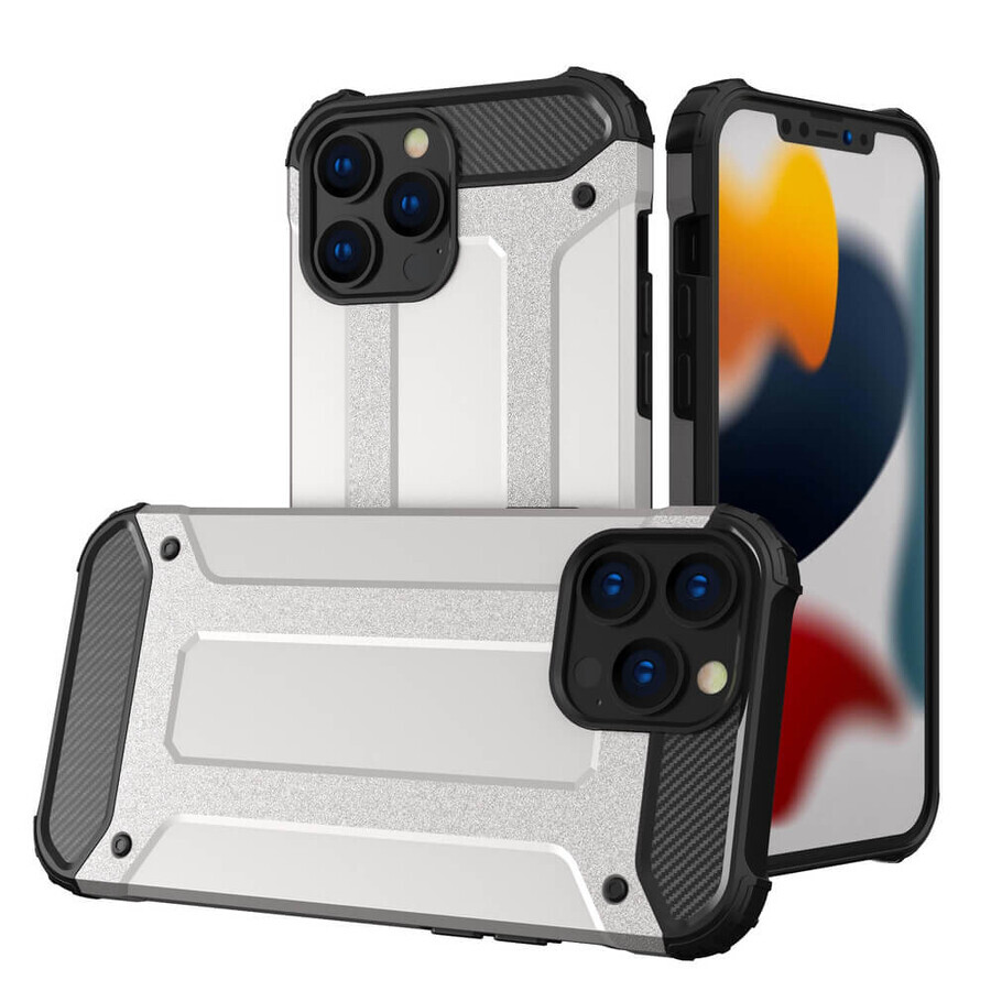 Hybrid Armor gepanzerte Hybrid-Hülle für iPhone 13 Pro silber