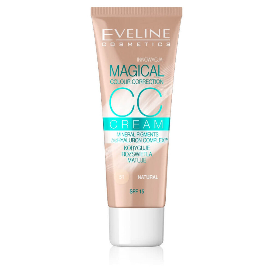 Eveline Cosmetics Magical Colour CC Cream Multifunctionele foundation 51 Naturel, 30 ml