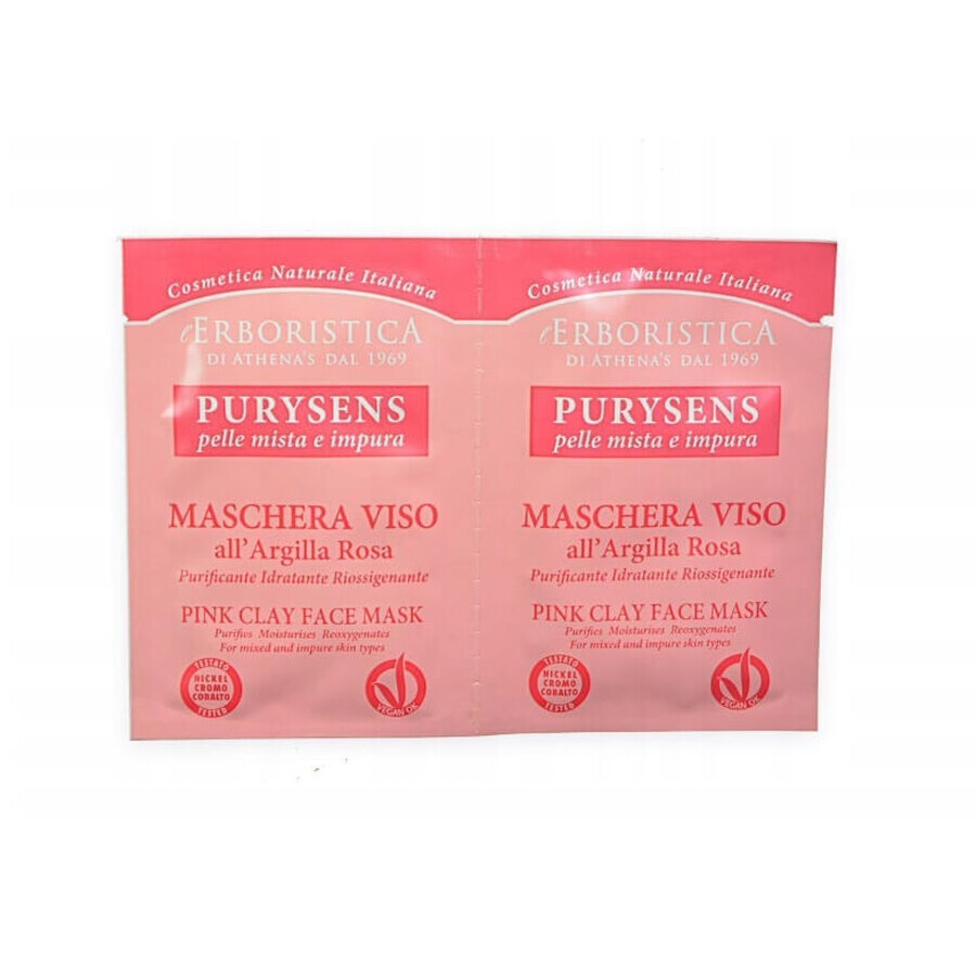 Shop L Erboristica Purysens Gesichtsmaske rosa Ton und Präbiotika, 20 ml L Erboristica Purysens Gesichtsmaske rosa Ton und Präbiotika, 20 ml