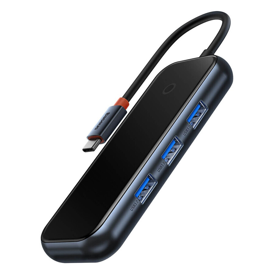 Baseus AcmeJoy HUB a 4 porte (da USB-C a 1x USB-C PD amp;Data/3x USB3.0) grigio scuro (WKJZ010013)