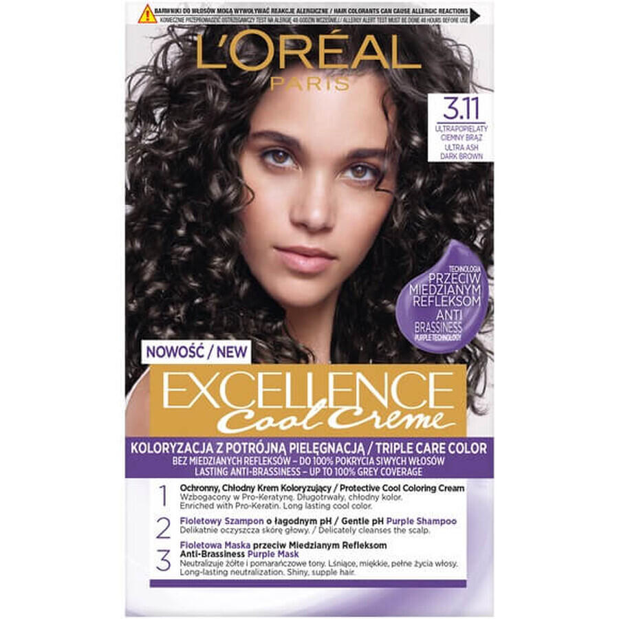L Oreal Paris Excellence Cool Creme dye 3.11 Ultrafine Dark Brown