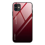 Gradient Glass Fall gehärtetem Glas Overlay iPhone 12 mini schwarz und rot