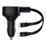 Caricabatterie da auto Baseus Enjoyment 2-in-1 33W 2x USB C (maschio) - nero