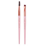 Donegal Mineral Pink Eyebrow Contouring Brush + Eyebrow and Eyelash Brush