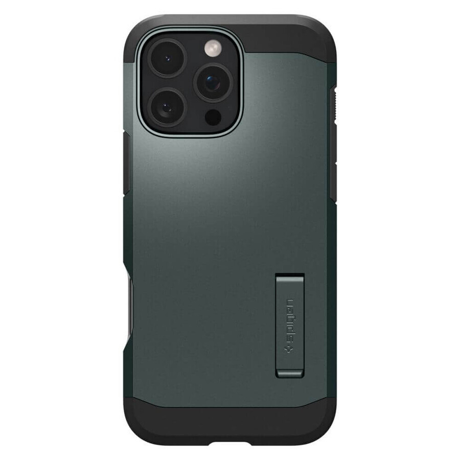 Carcasa Spigen Tough Armor MagSafe con soporte para iPhone 16 Pro - verde