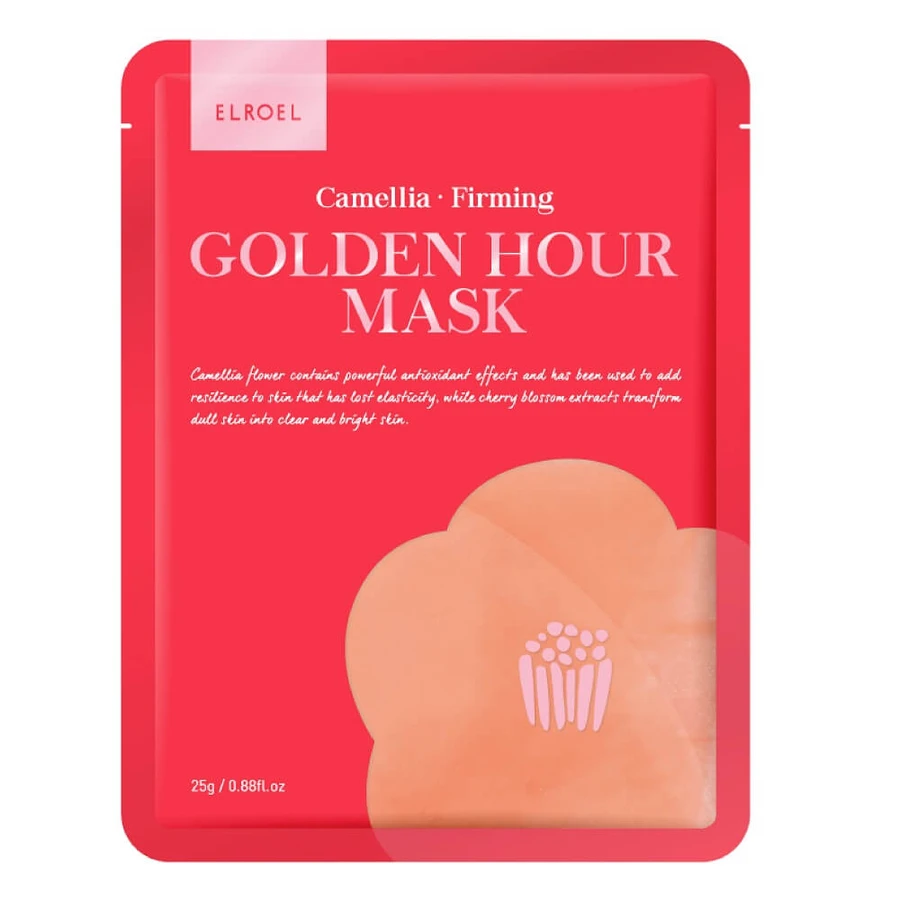 Elroel Golden Hour Mask Mascarilla facial reafirmante de camelia, 25 g