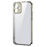 Joyroom New Beauty Series coque transparente ultra-mince avec cadre métallique pour iPhone 12 Pro Max or (JR-BP744)