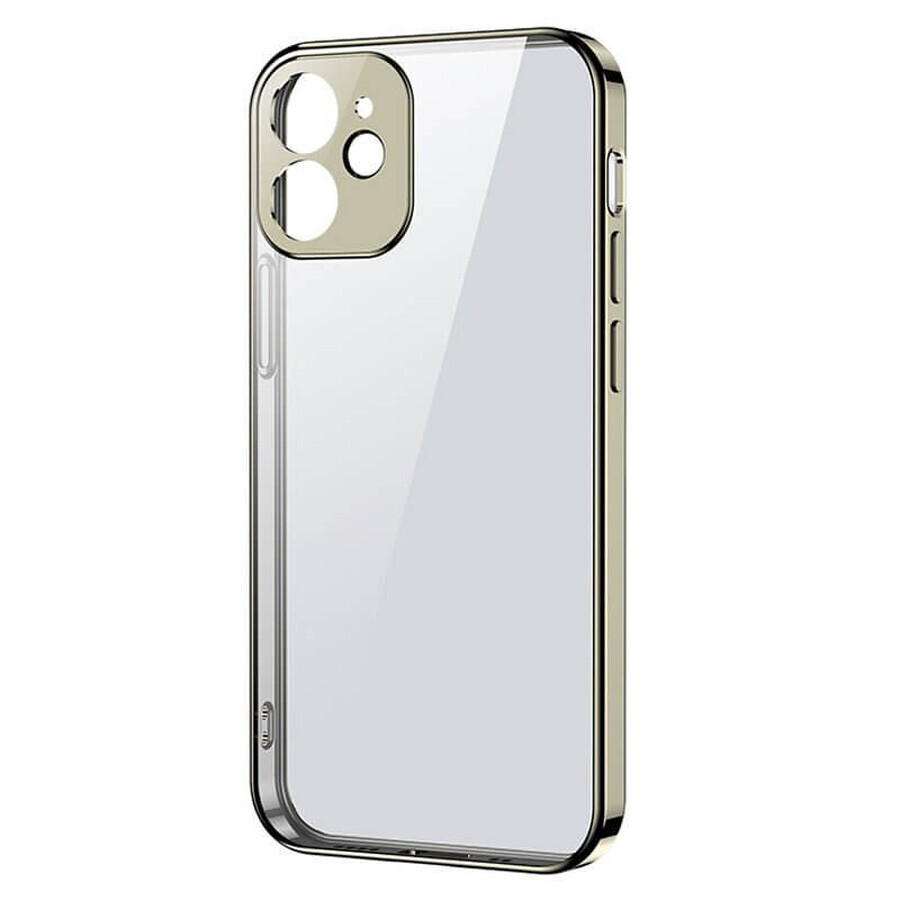 Joyroom New Beauty Series ultra-dünne transparente Hülle mit Metallrahmen für iPhone 12 Pro Max gold (JR-BP744)