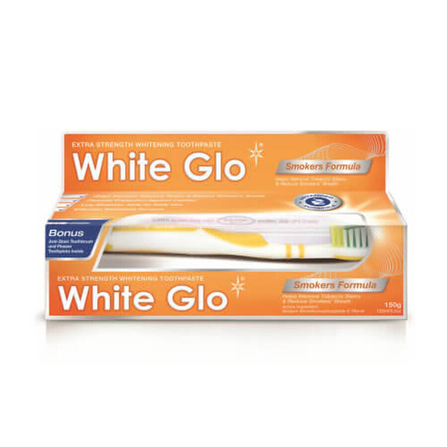 Buy White Glo Smoker Formula Whitening Whitening toothpaste for smokers, 100 ml + brush White Glo Smoker Formula Whitening Whitening toothpaste for smokers, 100 ml + brush