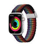 Dux Ducis Strap (Mixture II Version) Bracelet Apple Watch SE, 9, 8, 7, 6, 5, 4, 3, 2, 1 (41, 40, 38 mm) bracelet tressé bracelet à rayures sombres