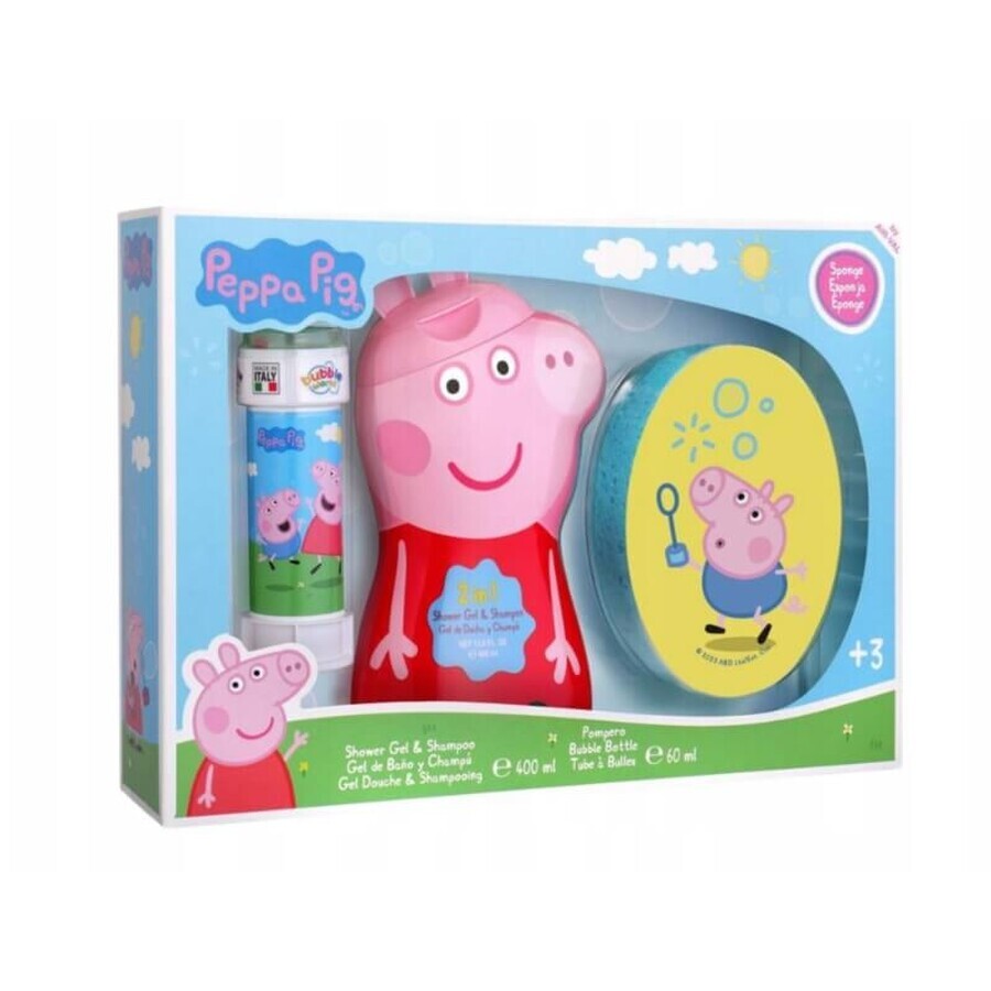 Buy Air-Val Peppa Pig 2-in-1 Gel and Shampoo 400 ml + Soap Bubbles 60 ml + Sponge Air-Val Peppa Pig 2-in-1 Gel and Shampoo 400 ml + Soap Bubbles 60 ml + Sponge