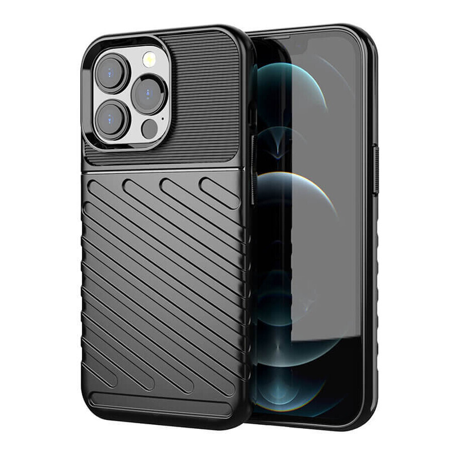 Thunder Case husă blindată flexibilă pentru iPhone 13 Pro negru