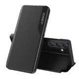 Eco Leather View Case for Samsung Galaxy A24 4G with flip cover stand black