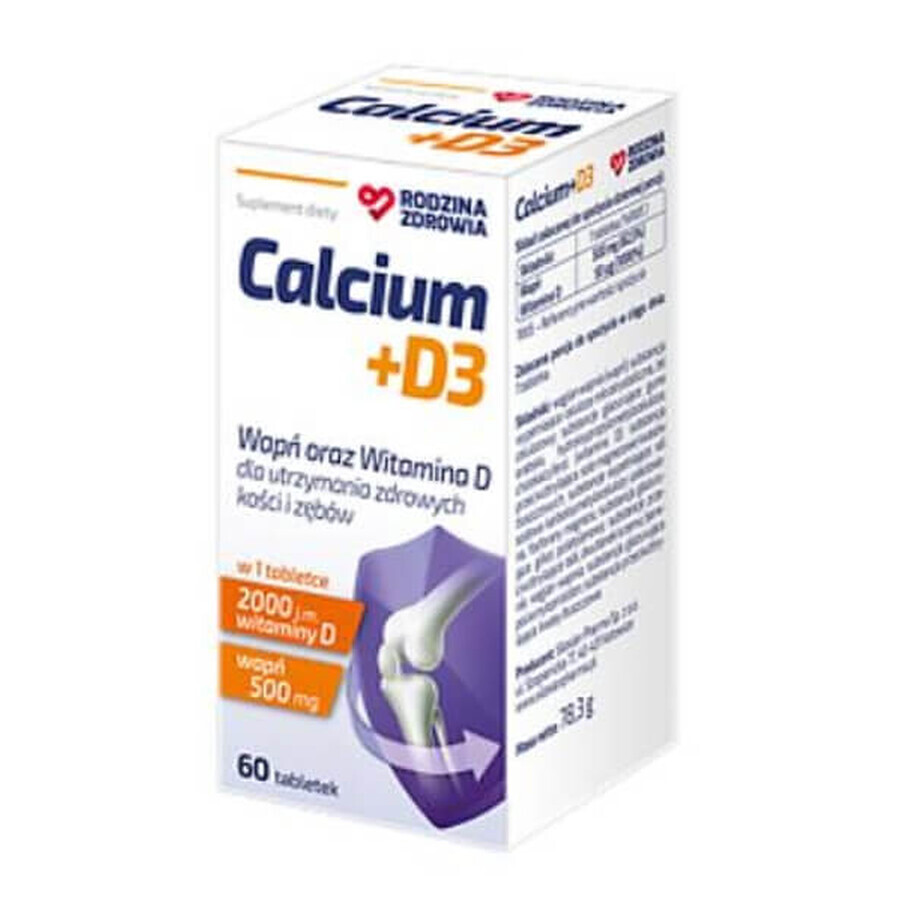 Family Health Calcio + D3, 60 comprimidos