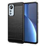 Carbon Case Xiaomi 12 Lite case flexible silicone carbon case black