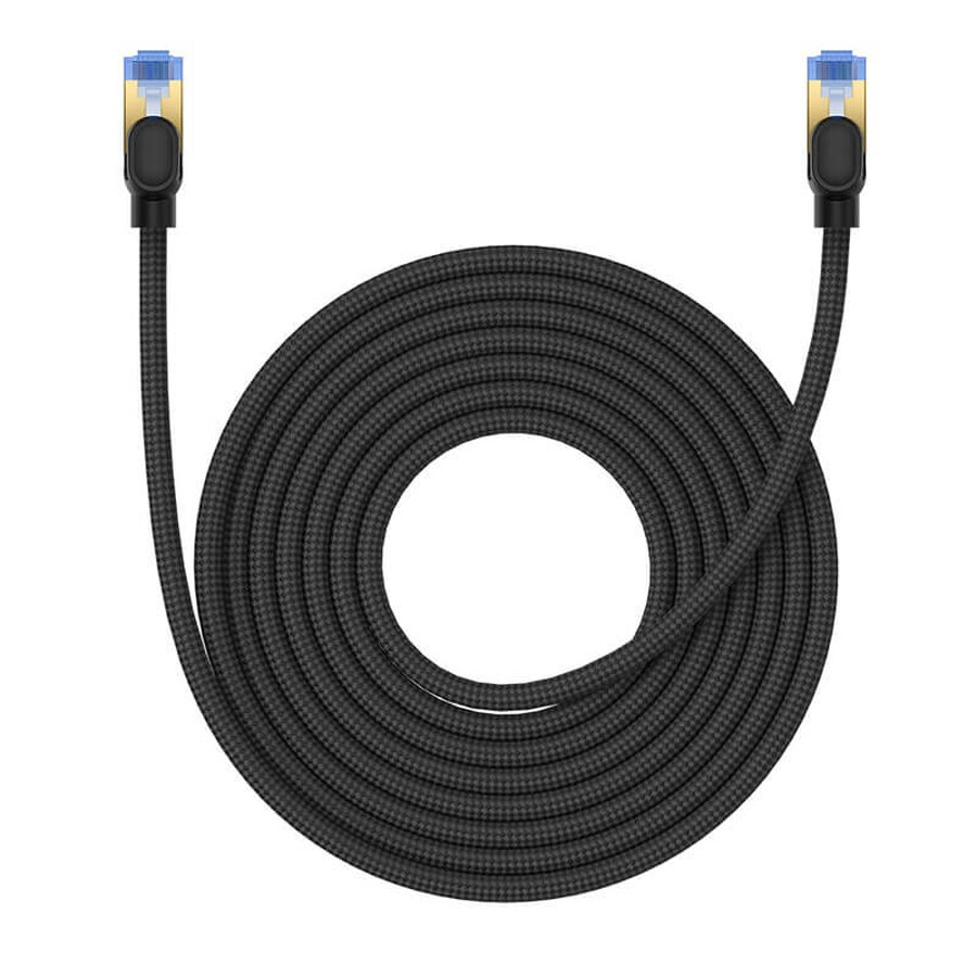 Baseus cablu internet de mare viteză RJ45 cat.7 10Gbps 8m împletit negru