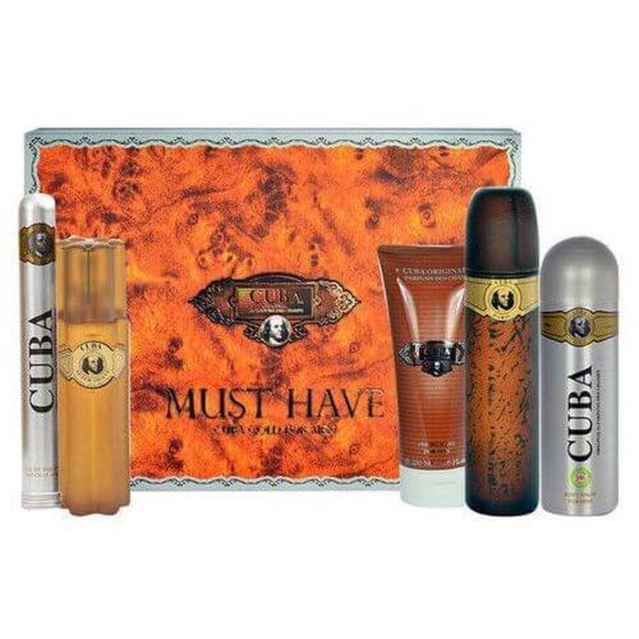 Buy Cuba Original Cuba Gold Must Have Set Eau de Toilette, 100 ml + Eau de Toilette, 35 ml + Spray Deodorant, 200 ml + Shower Gel, 200 ml + Aftershave, 100 ml Cuba Original Cuba Gold Must Have Set Eau de Toilette, 100 ml + Eau de Toilette, 35 ml + Spray Deodorant, 200 ml + Shower Gel, 200 ml + Aftershave, 100 ml
