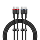 Cavo Baseus Cafule USB-C / USB-C 100W 2 m - rosso/nero e nero/grigio (2 pezzi).