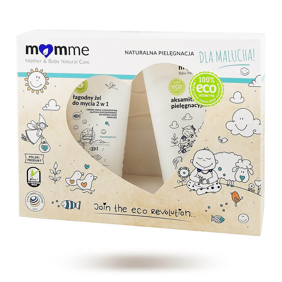 Cumpără Set Momme: Gel 2 în 1 150 ml + Ulei de îngrijire a pielii, 100 ml Set Momme: Gel 2 în 1 150 ml + Ulei de îngrijire a pielii, 100 ml
